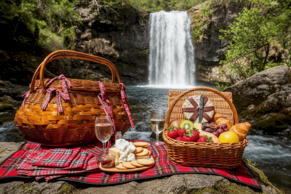 Visitors can picnic on the lawns along both sides of the waterfall for memorable moments